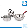 Набор посуды из нержавеющей стали высокого качества с чайником и стоком для кастрюль и сковородок